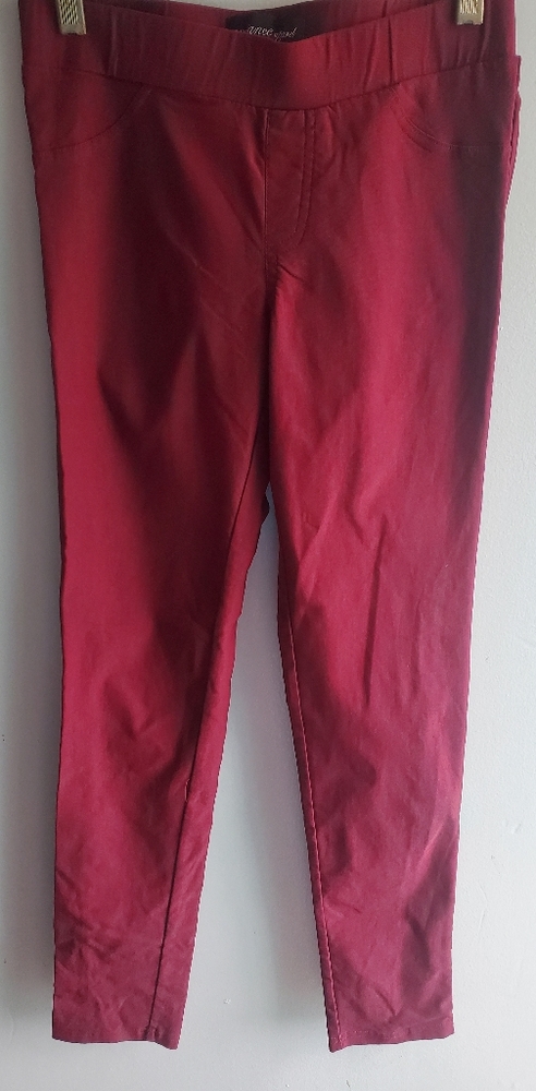 Red stretch pants